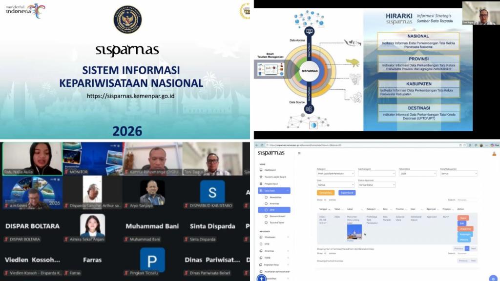 Kementerian Pariwisata Melakukan Bimbingan Teknis Sosialisasi SISPARNAS di Provinsi Sulawesi Utara